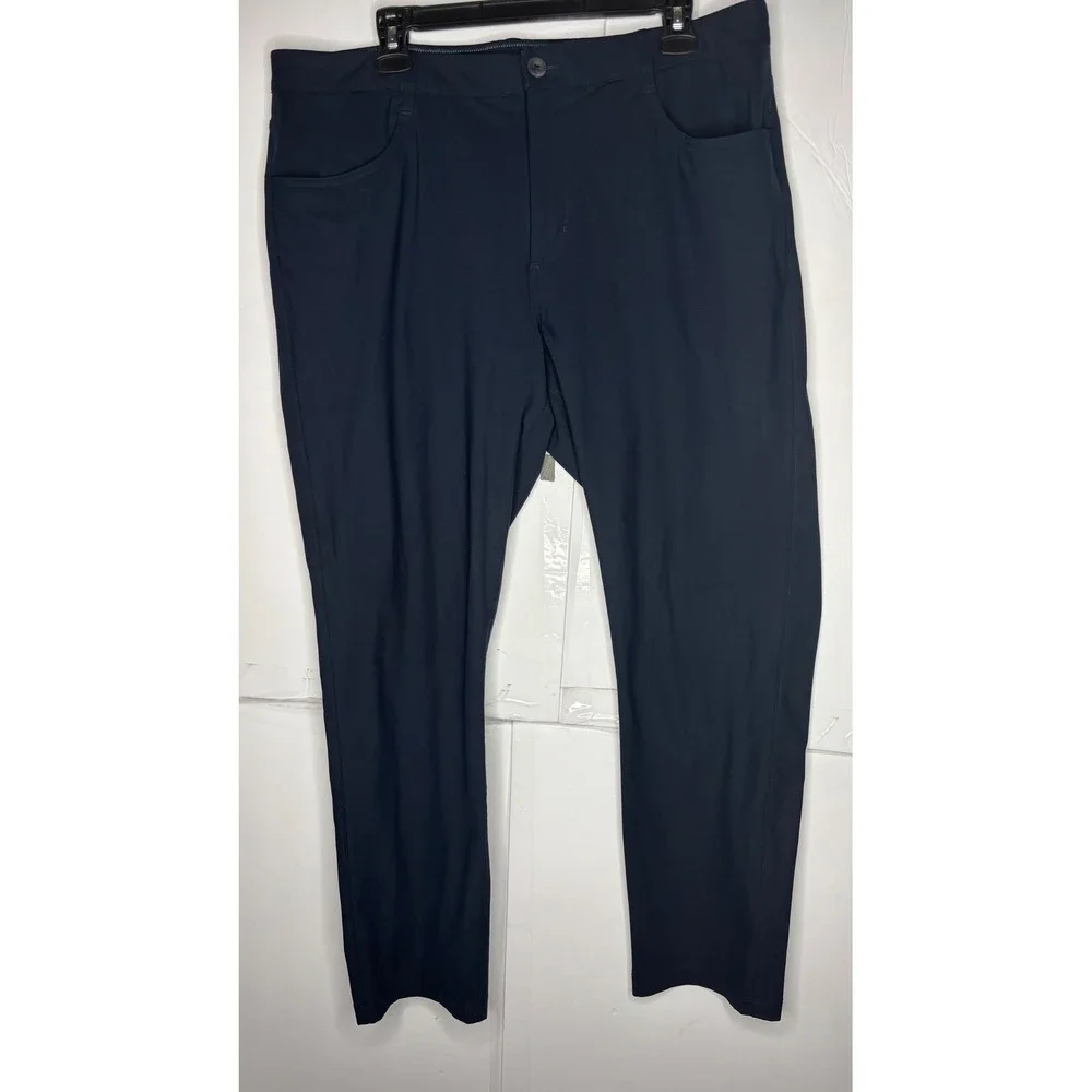 Vuori Meta Pant Mens 36 Navy Blue Technical 5-Pocket Performance Chino Trousers
